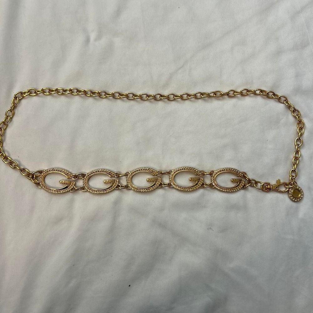 Y2k Mcbling Gold Guess Waist Chain Belt